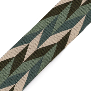 Preview: Gurtband Muster Grün - 50 mm